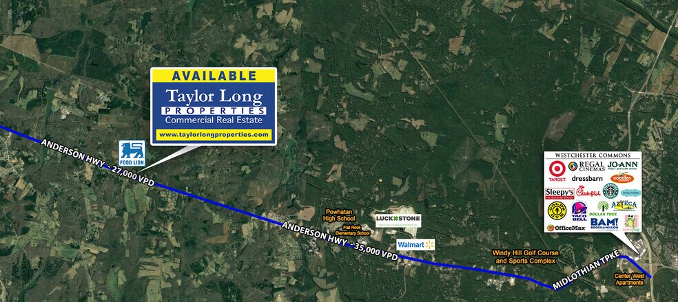 3400 Anderson Hwy, Powhatan, VA for sale - Aerial - Image 2 of 2