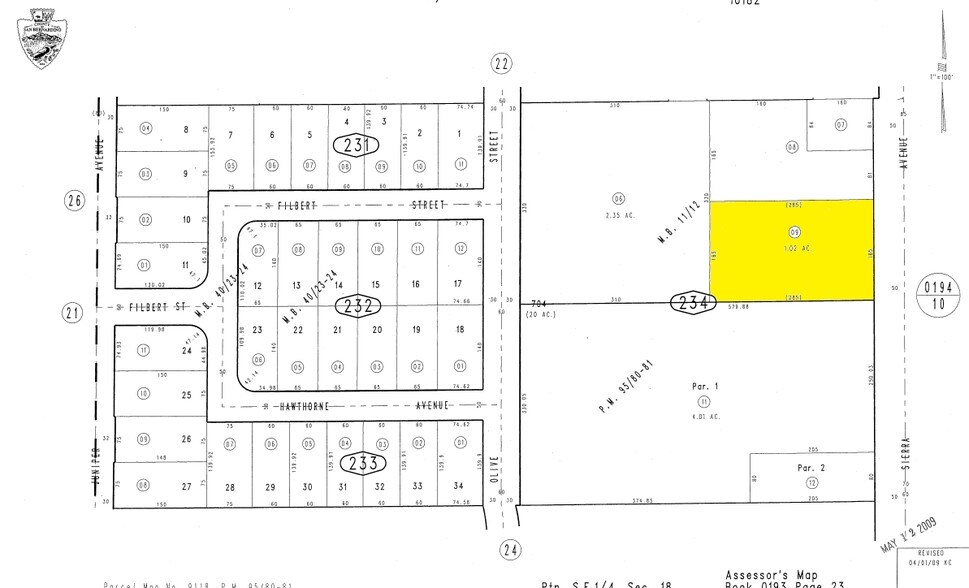 Sierra Ave & Randall Ave, Fontana, CA à vendre - Plan cadastral - Image 1 de 2