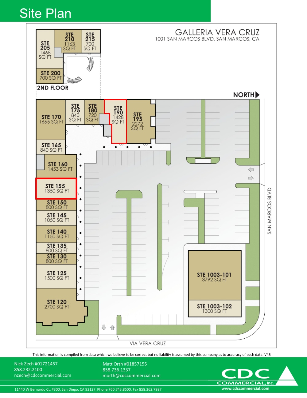 1001-1003 W San Marcos Blvd, San Marcos, CA à louer Plan de site- Image 1 de 1