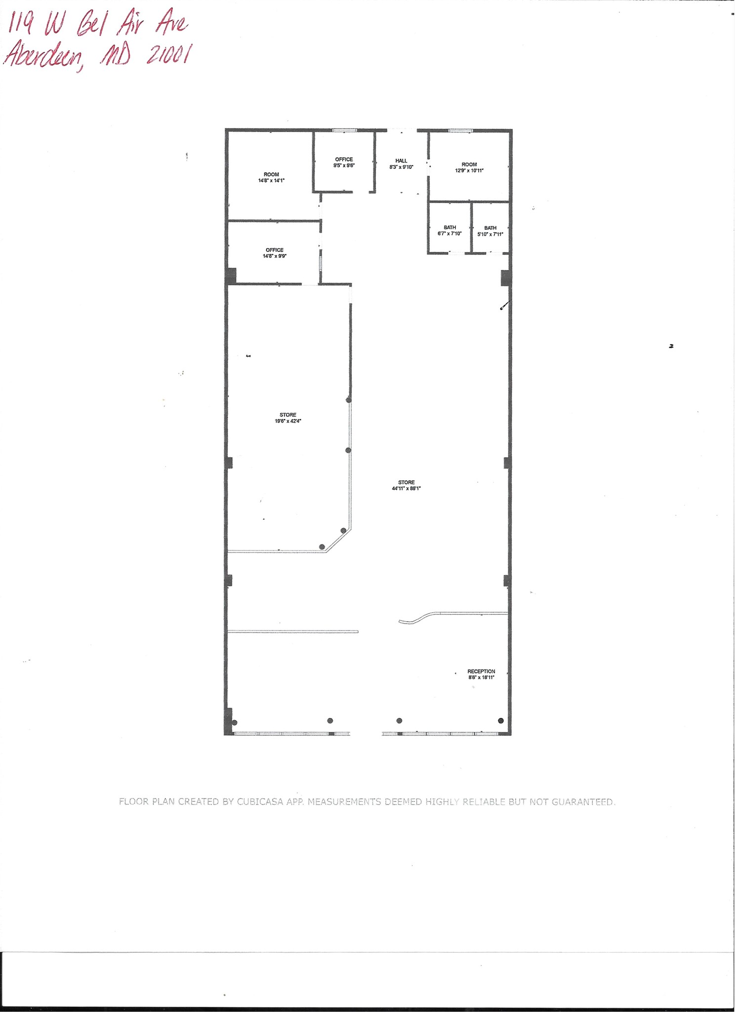 119 W Bel Air Ave, Aberdeen, MD à louer Plan de site- Image 1 de 4