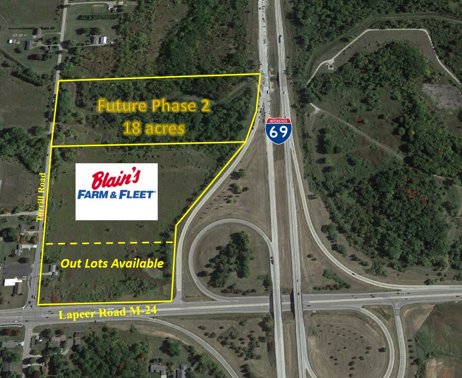 M-24, Lapeer, MI à louer Aérien- Image 1 de 5