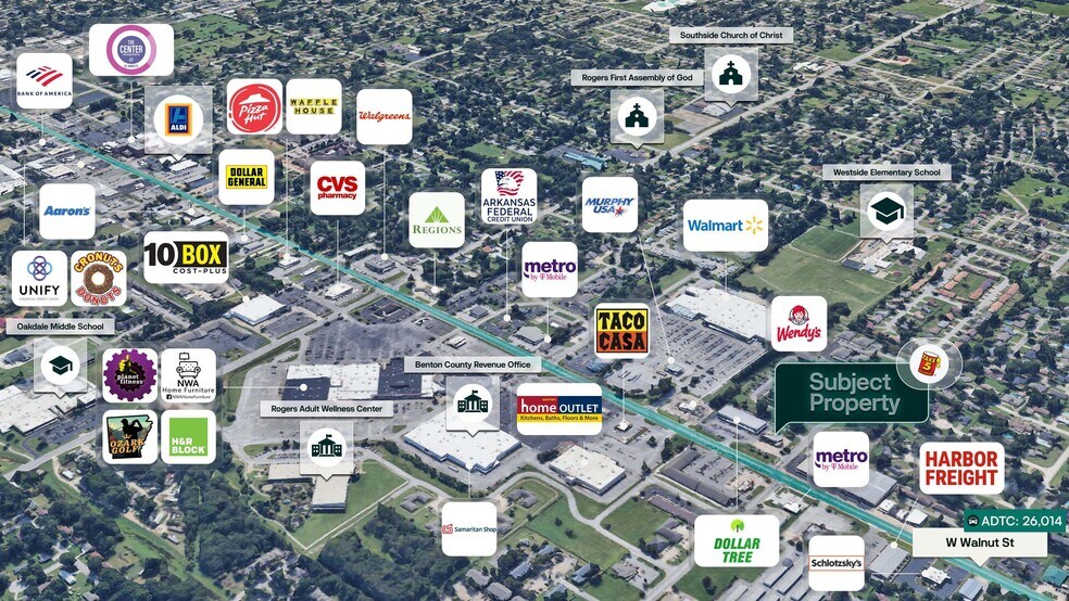 2214 W Walnut St, Rogers, AR à vendre - Photo du bâtiment - Image 2 de 2