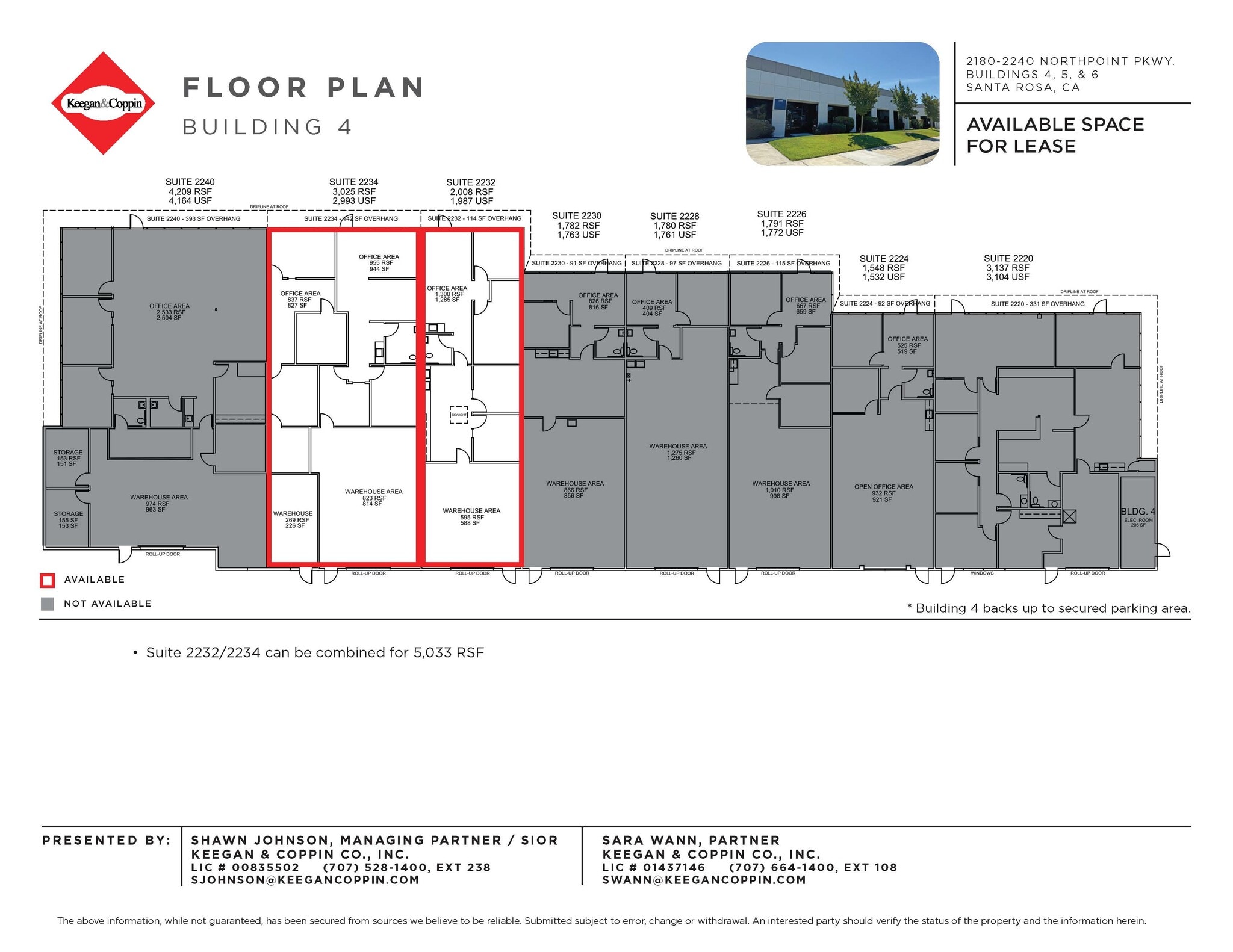 2160-2180 Northpoint Pky, Santa Rosa, CA à louer Plan d’étage- Image 1 de 1