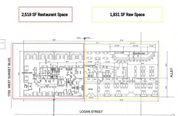 1701 W Sunset Blvd, Los Angeles, CA à louer Plan d’étage- Image 1 de 1