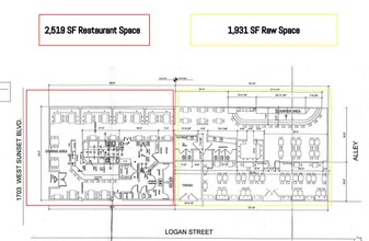 1701 W Sunset Blvd, Los Angeles, CA à louer Plan d’étage- Image 1 de 1