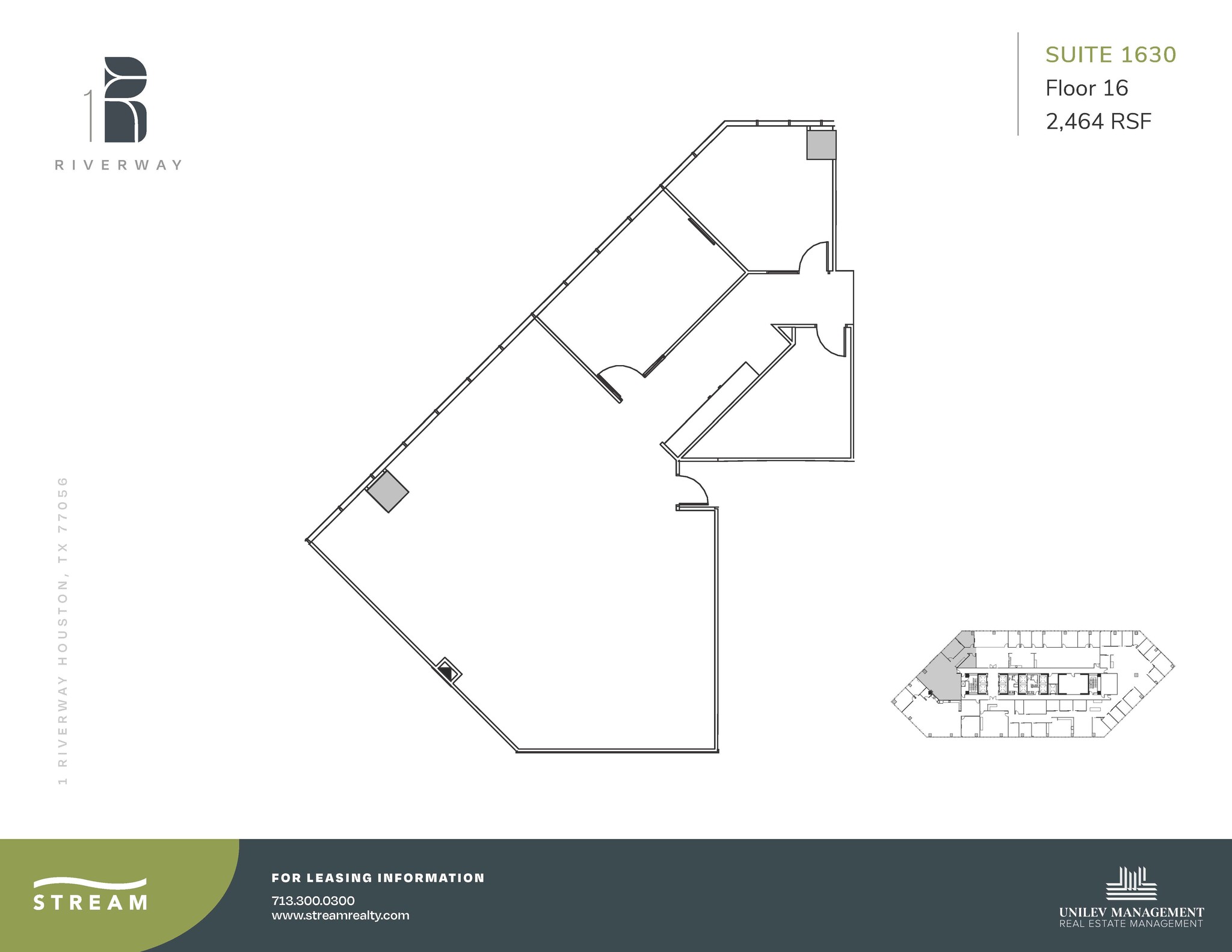 1 Riverway, Houston, TX à louer Plan d  tage- Image 1 de 1