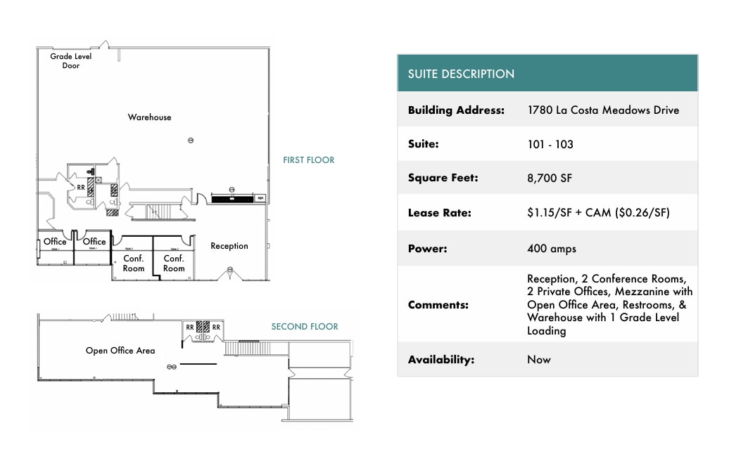 1780 La Costa Meadows Dr, San Marcos, CA for lease Floor Plan- Image 1 of 1