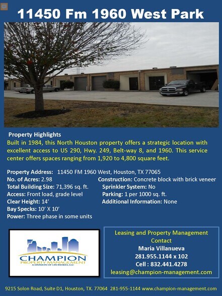 11450 FM 1960 Rd W, Houston, TX à louer - Photo principale - Image 1 de 1