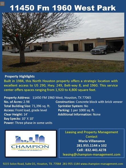 11450 FM 1960 Rd W, Houston, TX for lease - Primary Photo - Image 1 of 1