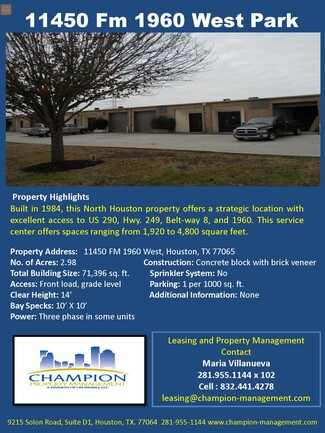 More details for 11450 FM 1960 Rd W, Houston, TX - Flex for Lease