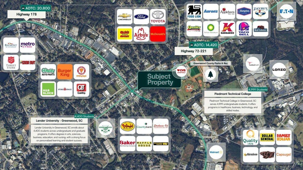 1302 Highway 72-221 East, Greenwood, SC à vendre - Aérien - Image 2 de 2