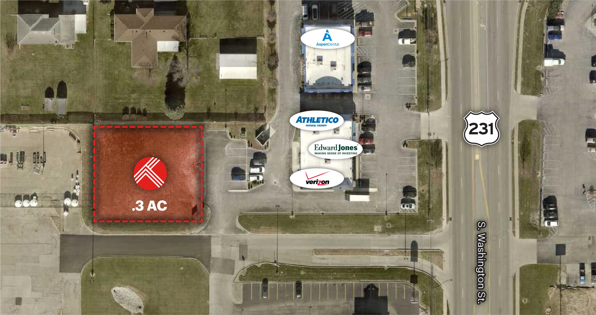 1575 Washington (Outlot) st, Crawfordsville, IN à vendre Aérien- Image 1 de 4