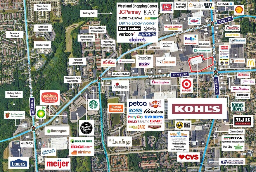 35000 W Warren Rd, Westland, MI à vendre - Aérien - Image 3 de 14