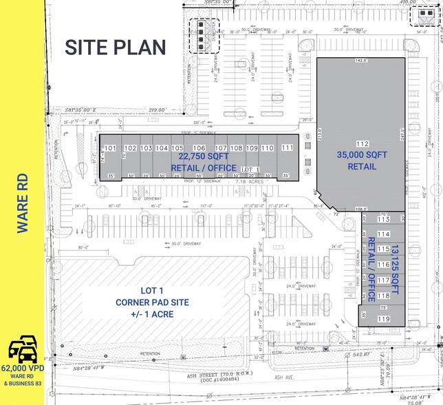 200 N Ware Rd, McAllen, TX à louer - Plan de site - Image 2 de 3