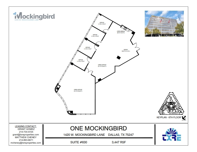 1420 W Mockingbird Ln, Dallas, TX for lease Floor Plan- Image 1 of 2