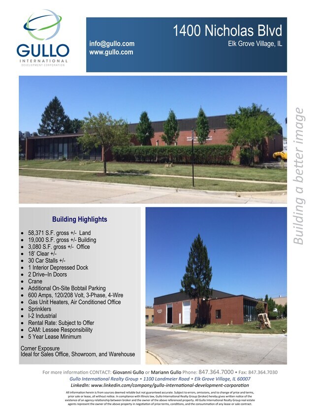 More details for 1400 Nicholas Blvd, Elk Grove Village, IL - Industrial for Lease