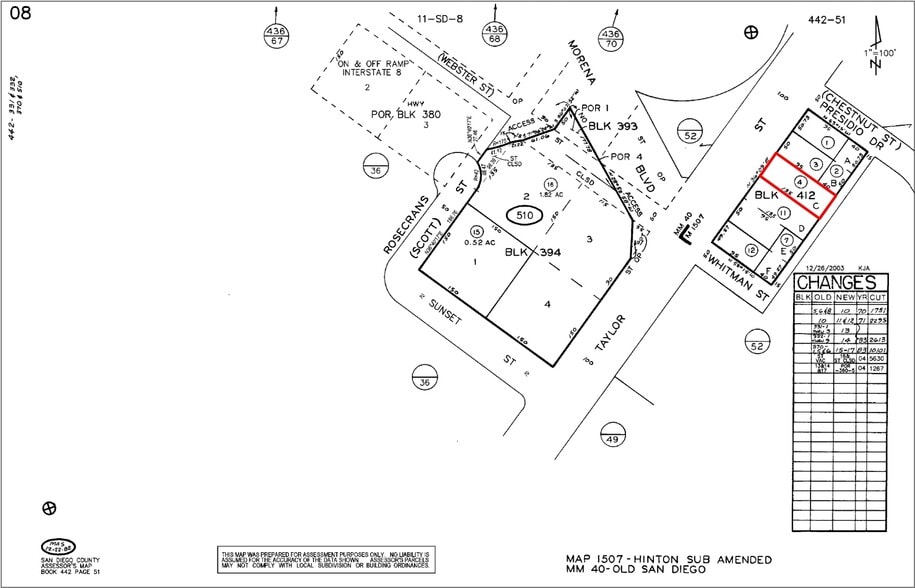 4277 Taylor St, San Diego, CA à vendre - Plan cadastral - Image 3 de 9