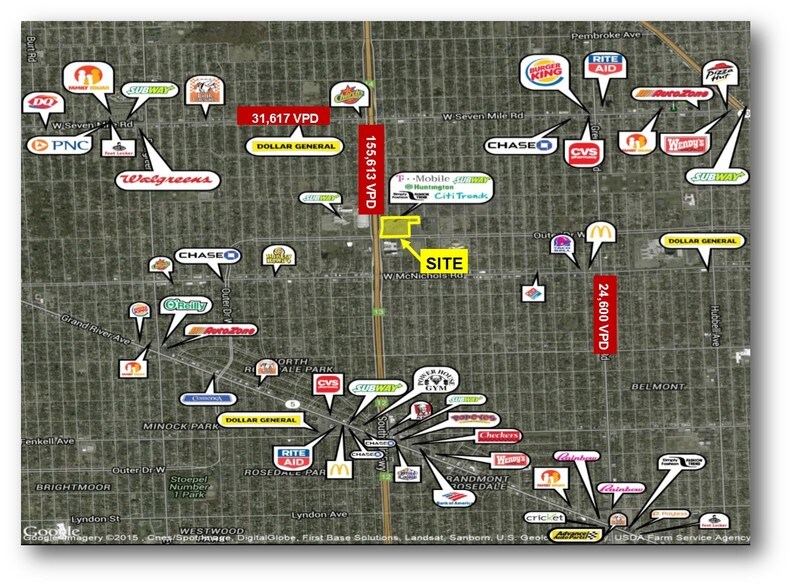 7990-8000 W Outer Dr, Detroit, MI à louer - Aérien - Image 2 de 6