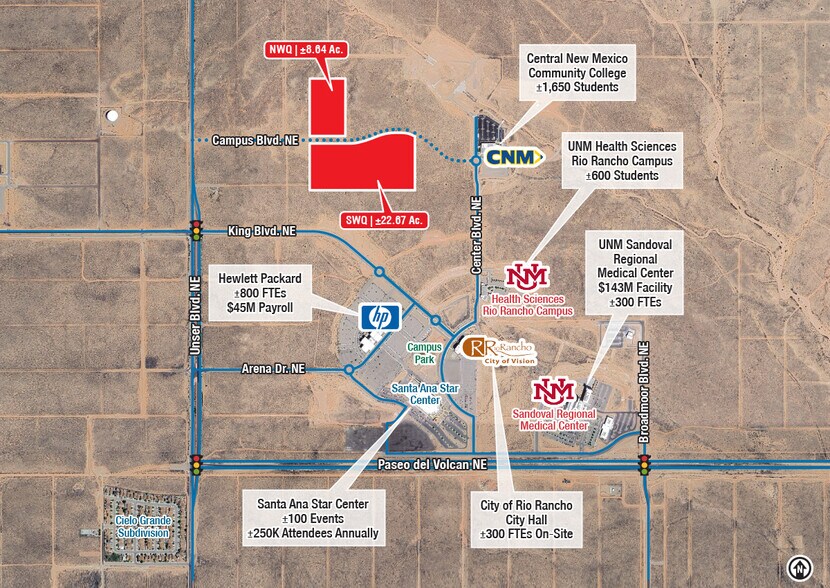 Campus & Center Blvds NE, Rio Rancho, NM à vendre - Photo du bâtiment - Image 2 de 3