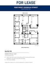 1030 W Georgia St, Vancouver, BC à louer Plan d’étage- Image 1 de 1
