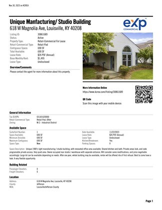 Plus de détails pour 618 W Magnolia Ave, Louisville, KY - Industriel à louer