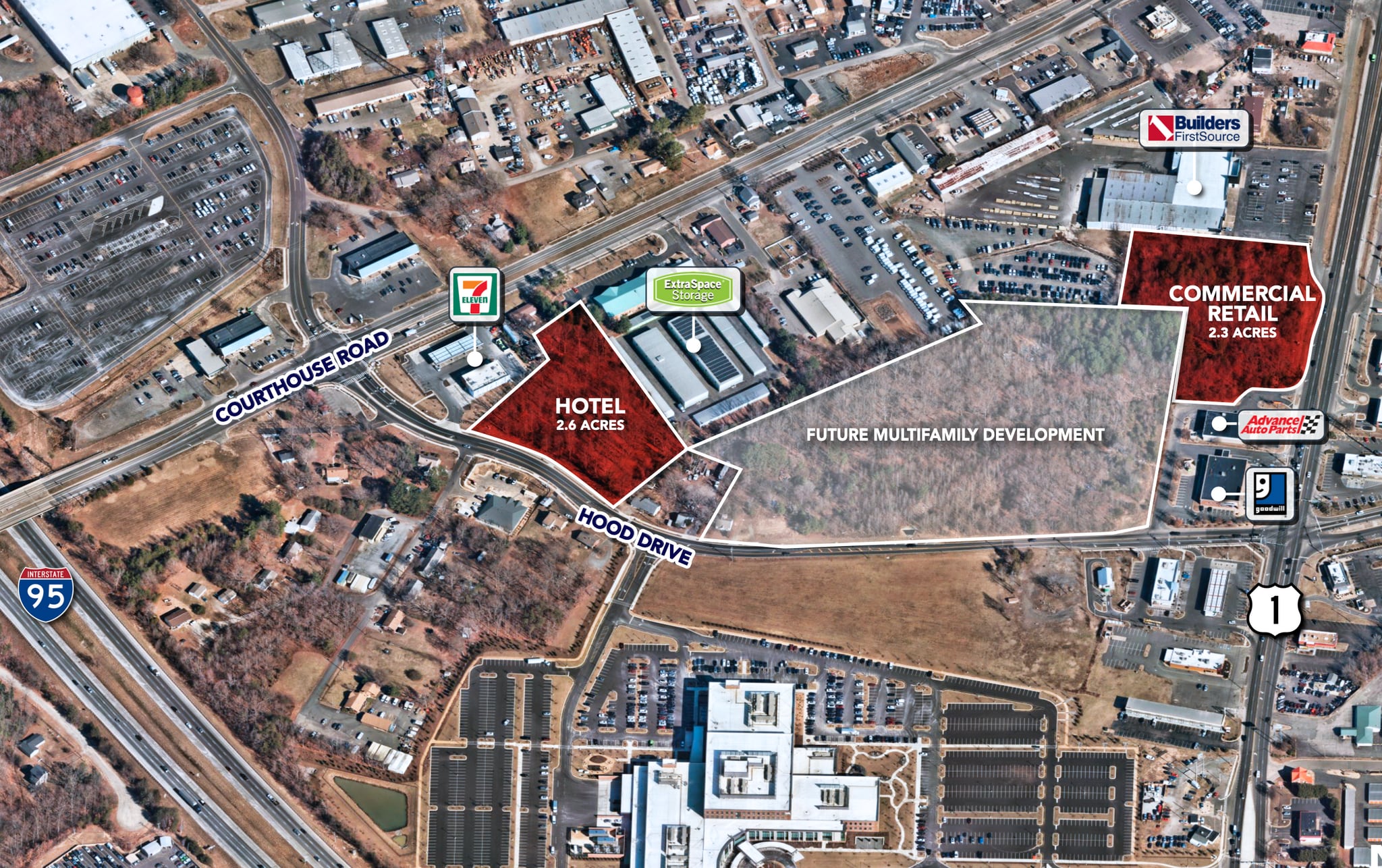 4701 Hood Drive, Fredericksburg, VA for sale Aerial- Image 1 of 4