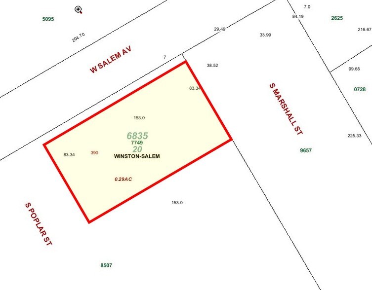 390 W Salem Ave, Winston-Salem, NC à vendre - Plan cadastral - Image 3 de 4
