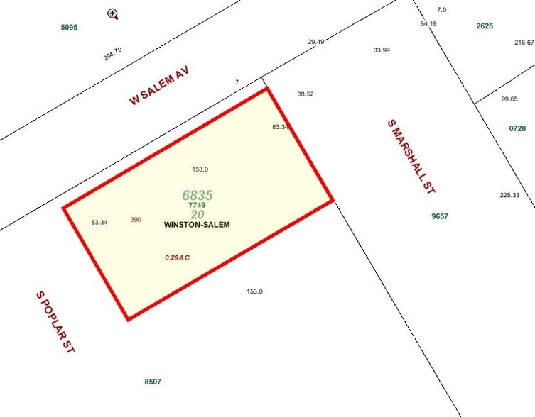 390 W Salem Ave, Winston-Salem, NC for sale - Plat Map - Image 3 of 4