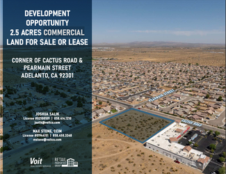 Plus de détails pour Cactus Rd, Adelanto, CA - Terrain à louer