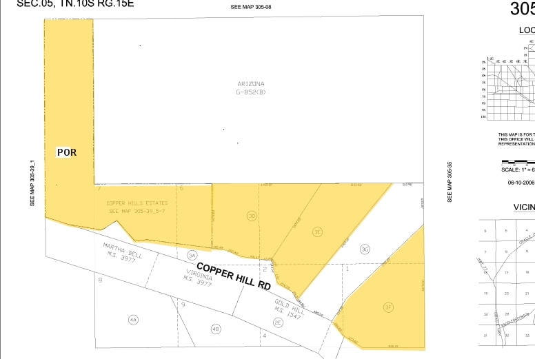 NE Copper Hill & Biosphere Rd, Oracle, AZ for sale - Plat Map - Image 3 of 3