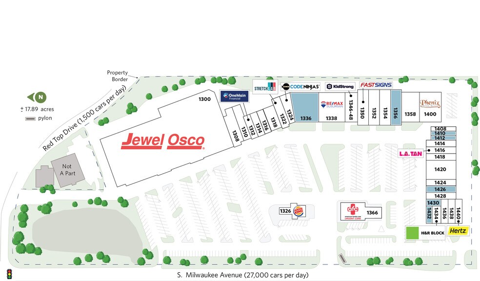 1300-1440 S Milwaukee Ave, Libertyville, IL à louer - Plan de site - Image 3 de 12