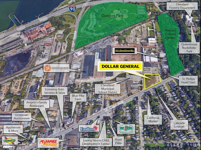7911 St. Clair Ave, Cleveland, OH for lease - Aerial - Image 2 of 5