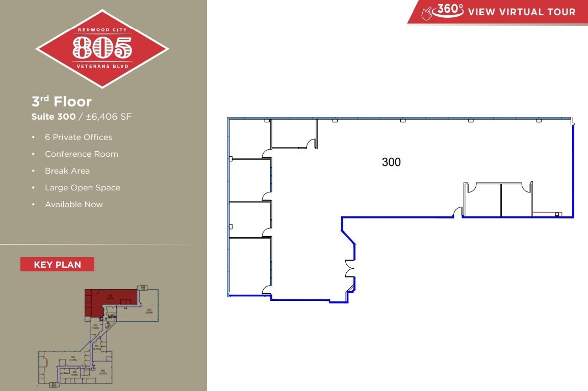 805 Veterans Blvd, Redwood City, CA for lease Floor Plan- Image 1 of 1