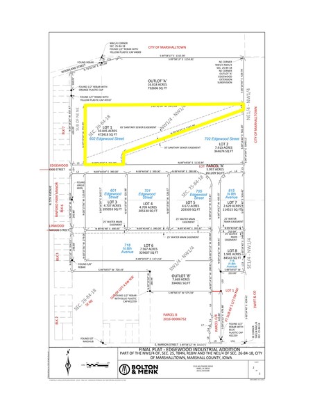 602 Edgewood Street, Marshalltown, IA à vendre - Plan cadastral - Image 1 de 1