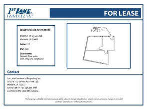 4300 S I-10 Service Rd, Metairie, LA à louer Plan d’étage- Image 1 de 1