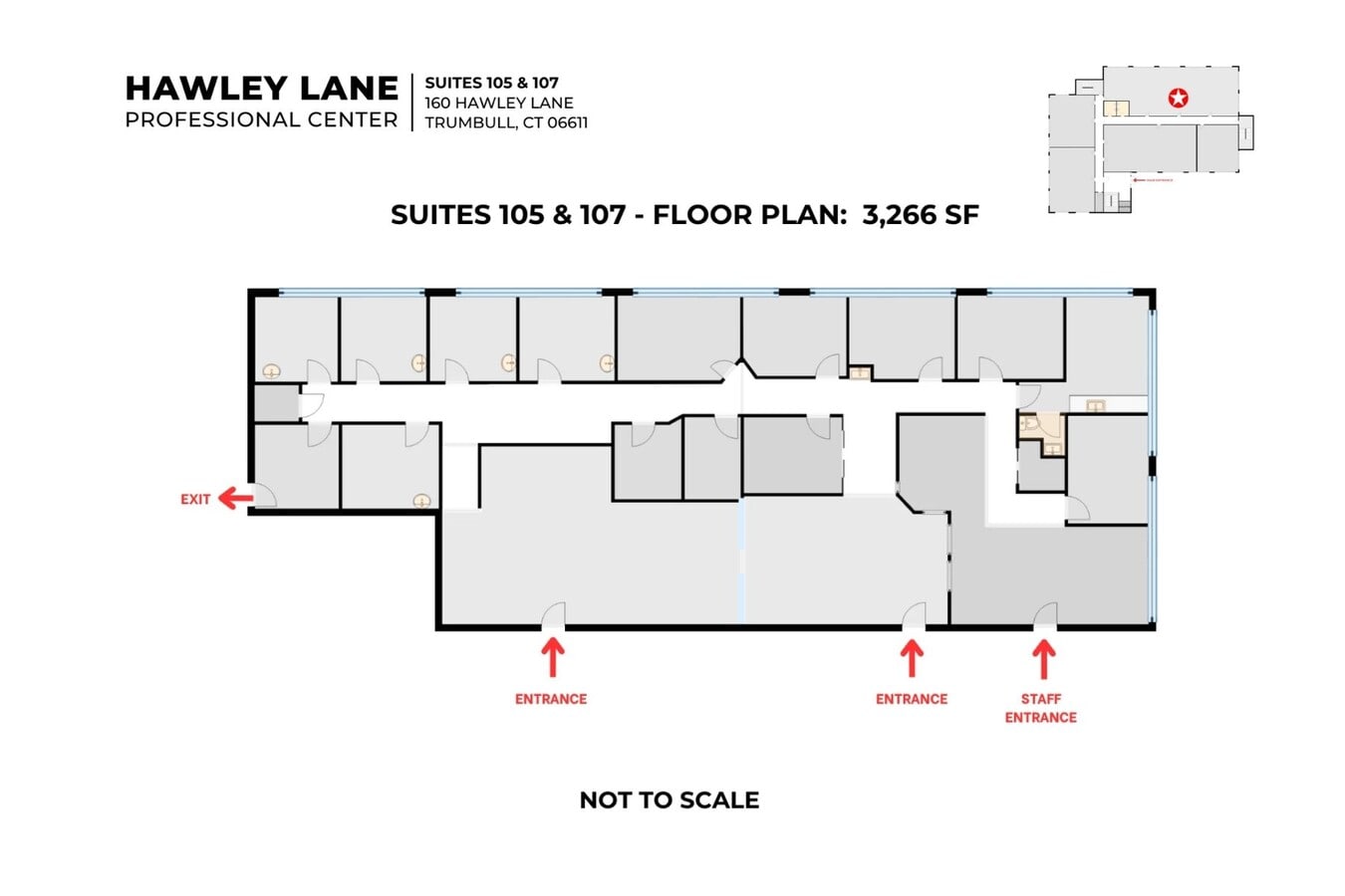 160 Hawley Ln, Trumbull, CT 06611 - Unit 105 & 107 - - Floor Plan - Image 1 of 8