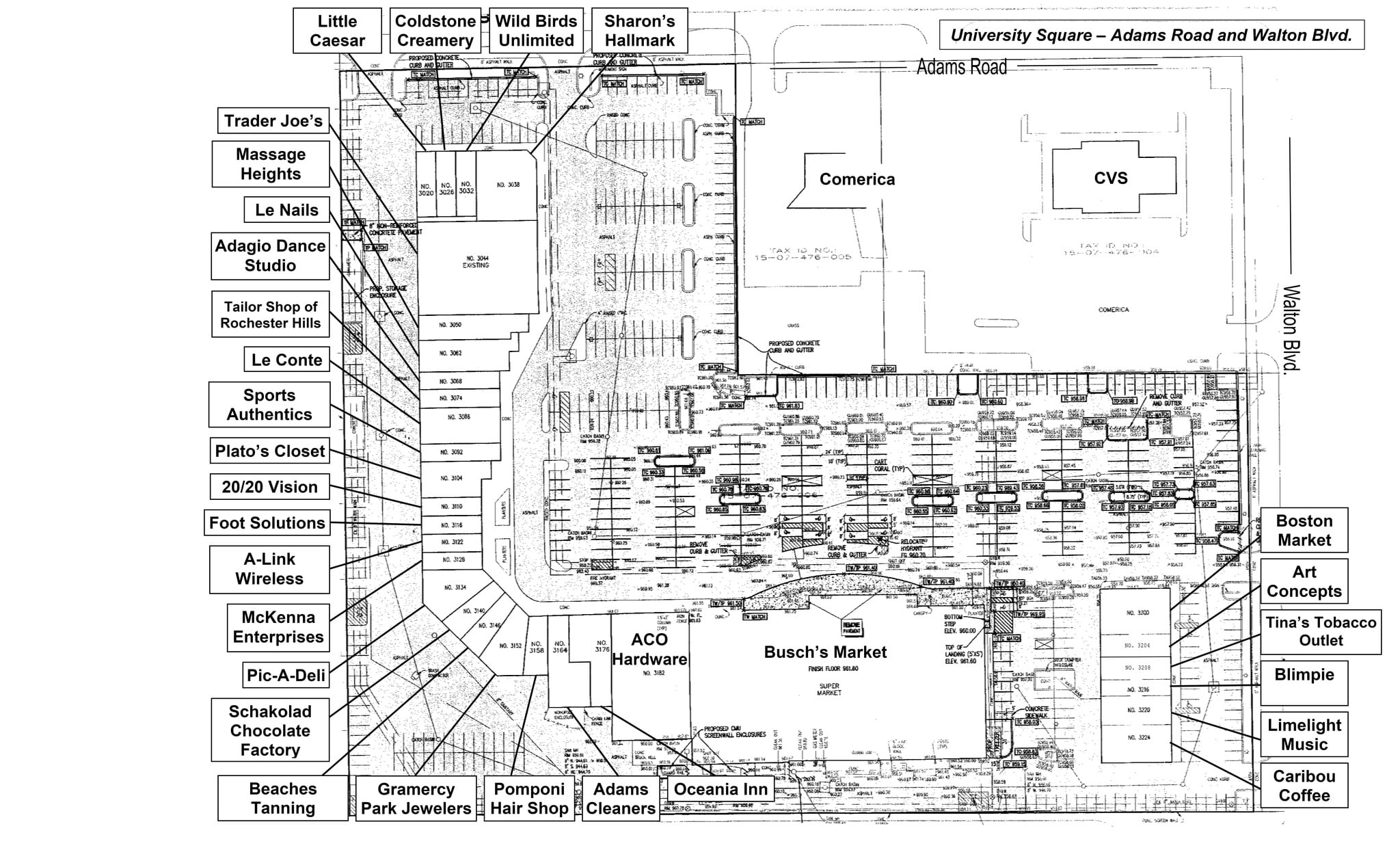 3010-3224 Walton Blvd, Rochester, MI for lease Site Plan- Image 1 of 2