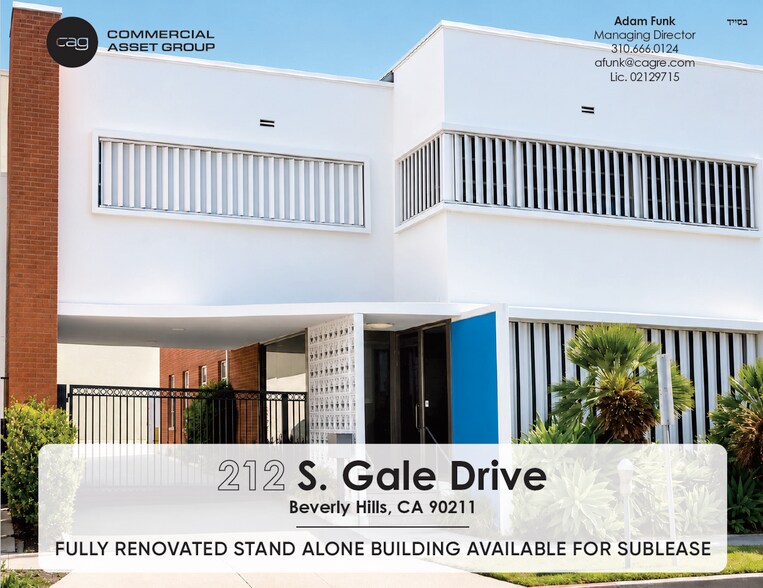 212 S Gale Dr, Beverly Hills, CA à louer - Photo du bâtiment - Image 1 de 6