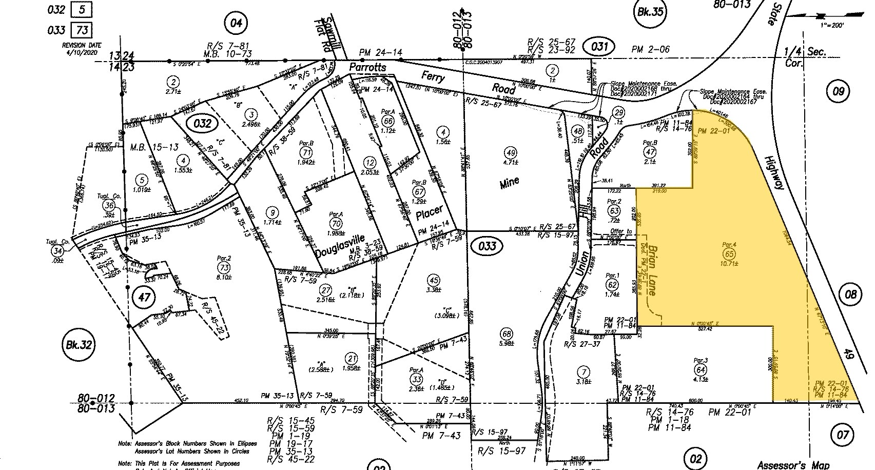 Parrots Ferry Rd, Sonora, CA à vendre Plan cadastral- Image 1 de 2