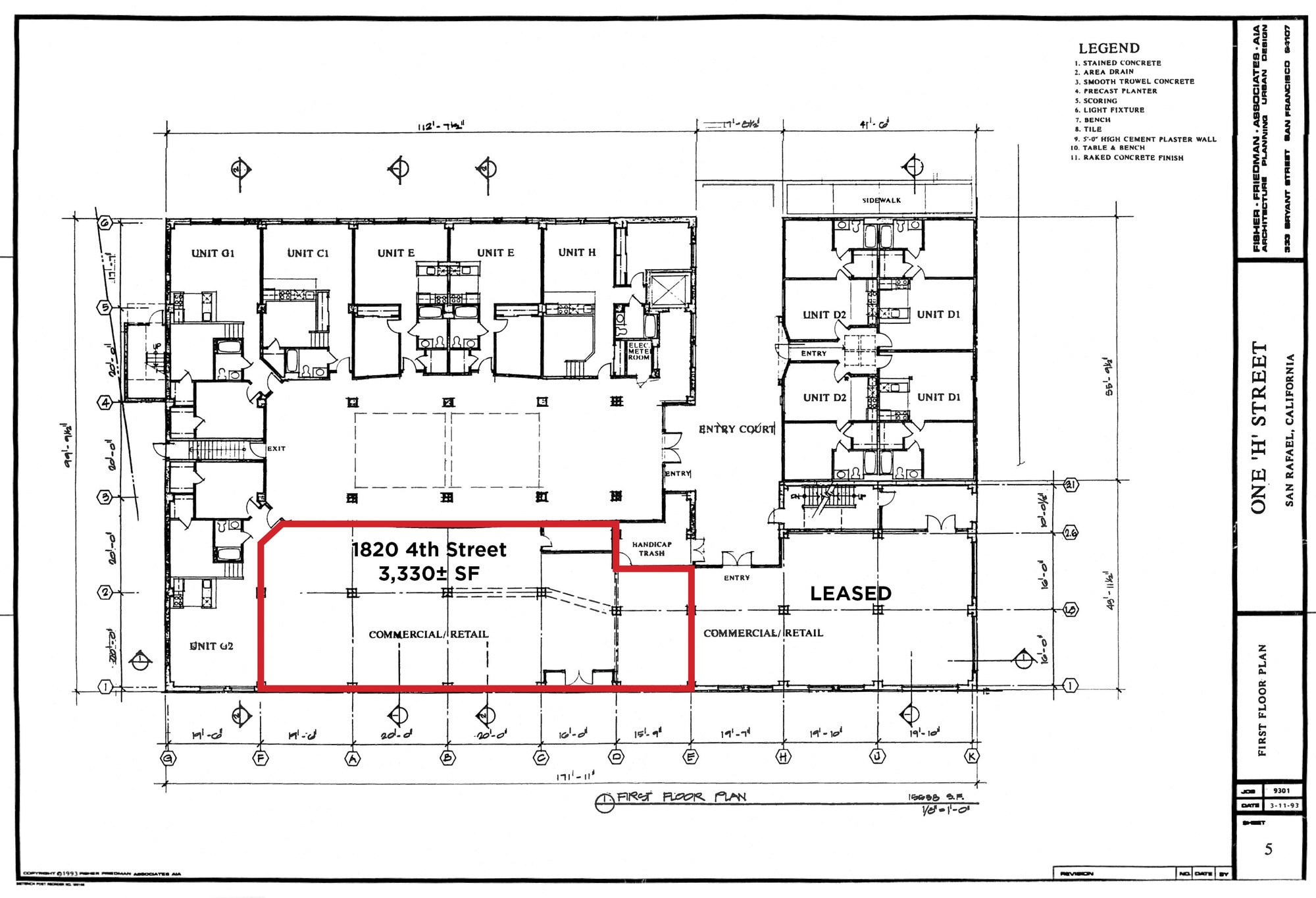 1 H St, San Rafael, CA à louer Plan d’étage- Image 1 de 1