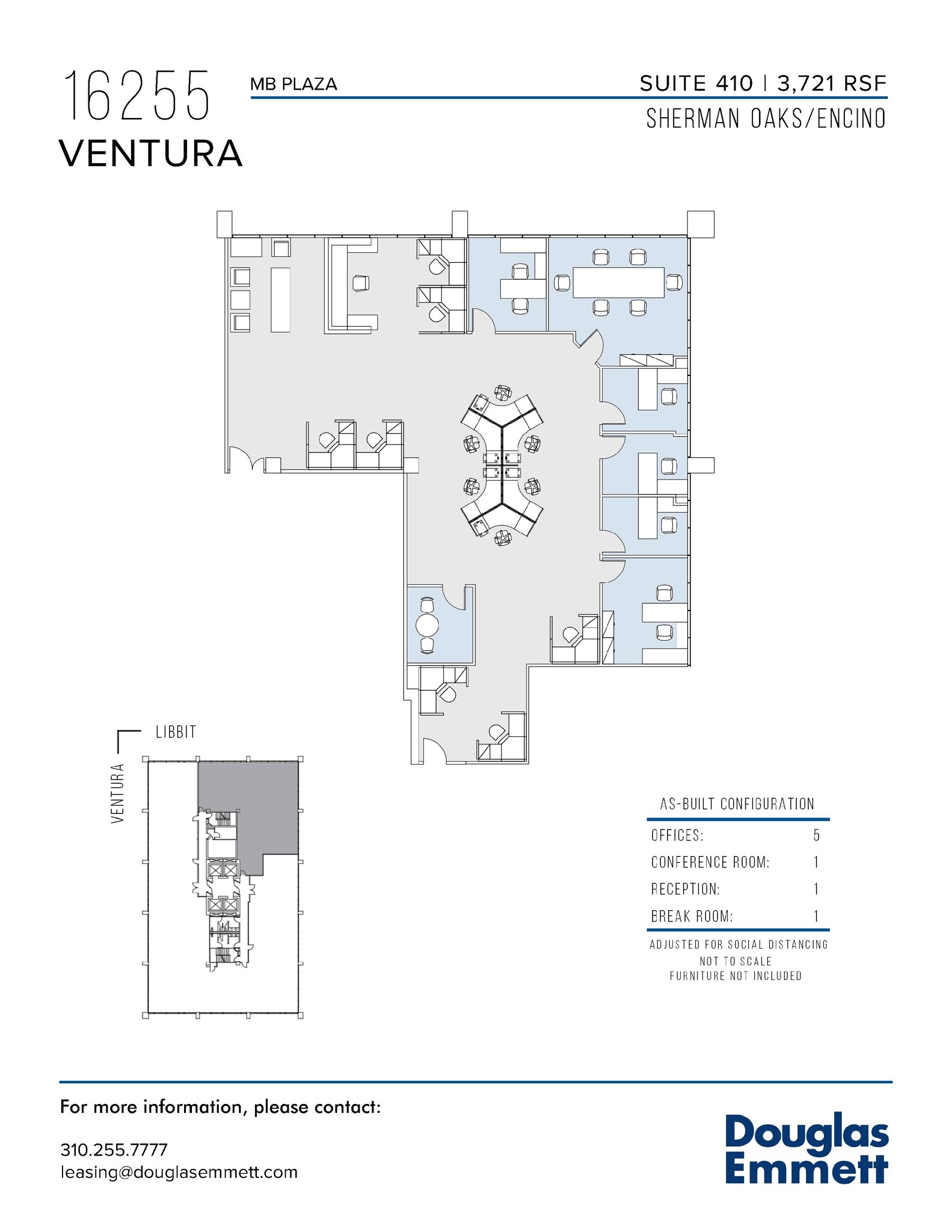 16255 Ventura Blvd, Encino, CA à louer Plan d’étage- Image 1 de 1