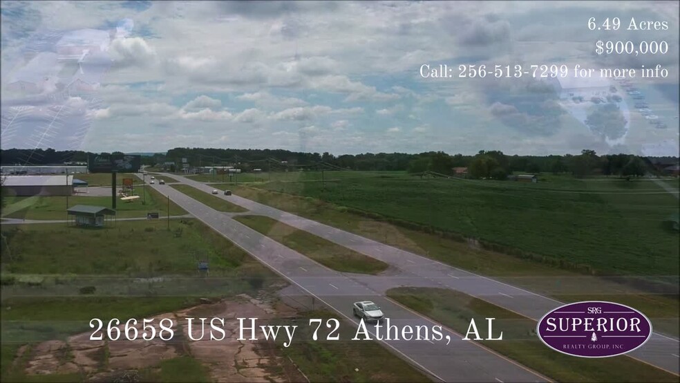 26659 Highway 72, Athens, AL à vendre - Vidéo sur l’inscription commerciale - Image 1 de 1