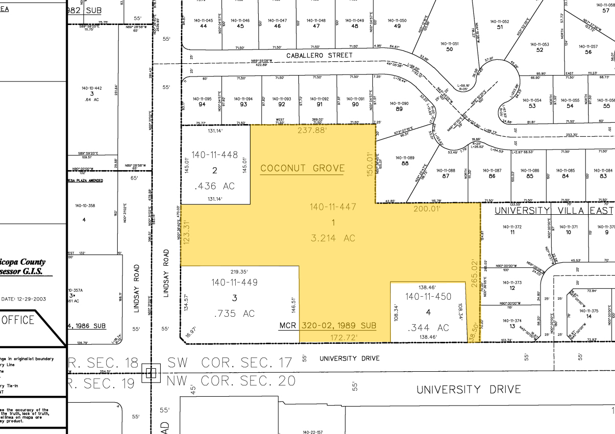 2820 E University Dr, Mesa, AZ à vendre Plan cadastral- Image 1 de 1