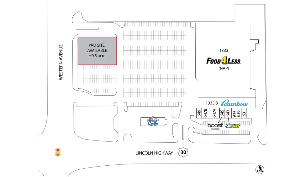 1333 Western Ave, Chicago Heights, IL for lease - Site Plan - Image 2 of 2