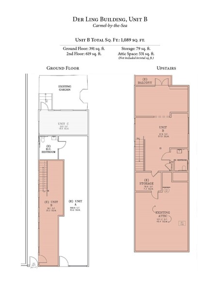 Ocean Ave 4 SW of Dolores Unit B, Carmel, CA à louer - Plan d  tage - Image 2 de 5