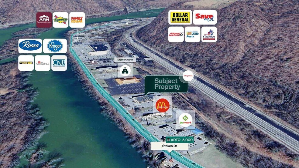 513 Stokes Dr, Hinton, WV à vendre - Aérien - Image 2 de 2