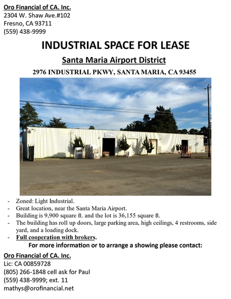 2976 Industrial Pky, Santa Maria, CA for lease - Building Photo - Image 3 of 10