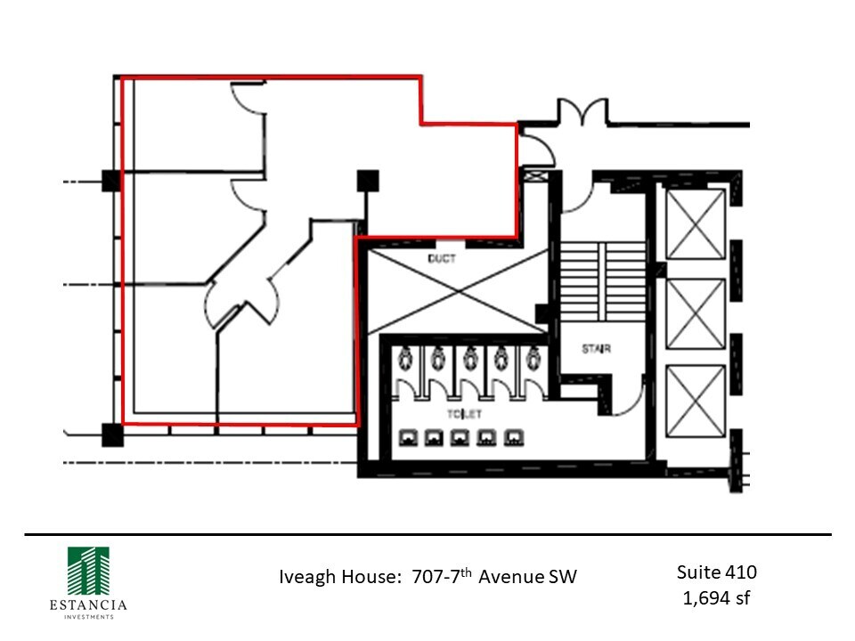 707 7th Ave SW, Calgary, AB à louer Plan d’étage- Image 1 de 7