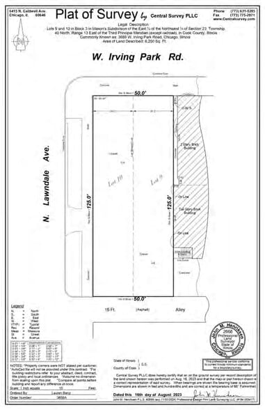 3659 W Irving Park Rd, Chicago, IL à vendre - Plan cadastral - Image 3 de 3