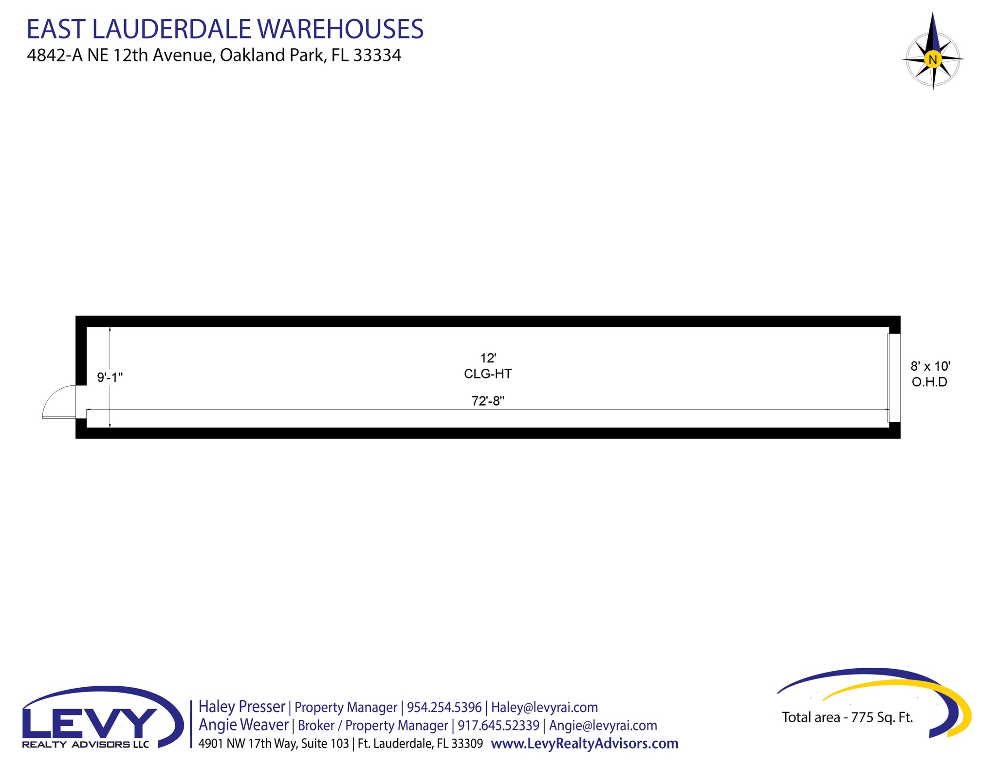 4861-4875 NE 12th Ave, Fort Lauderdale, FL à louer Plan d’étage- Image 1 de 2